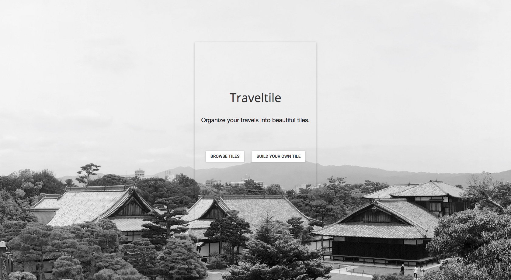 Traveltile Home Page Screenshot